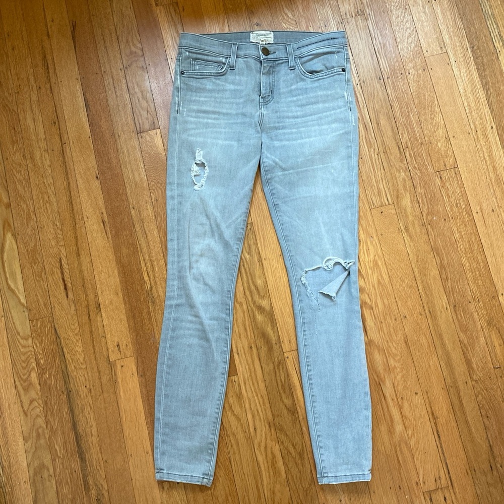 Current/Elliott grey distressed jeans, women’s size 28.